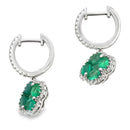 1.93ct Emerald Zircon Dangle Earrings Sterling Silver