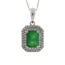 1.08ct Emerald Diamond Fashion Pendants 14KT White Gold
