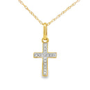 .04ct Diamond Cross Religious Pendant 10KT Yellow Gold