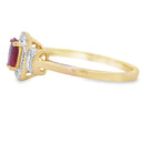 Genuine .65ct Ruby Diamond Ring 10KT Yellow Gold