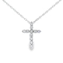 .11ct Diamond Cross Religious Pendant 14KT White Gold