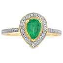 .42ct Emerald Diamond Ring 10KT Yellow Gold