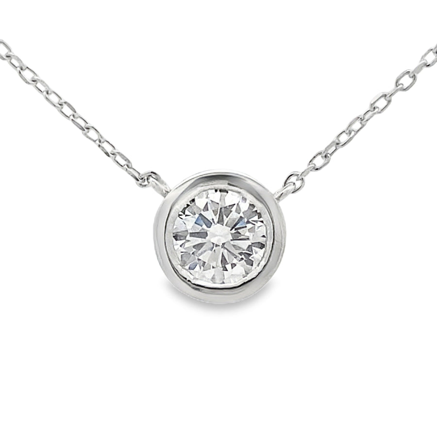 1.00ct Lab Grown Diamond Pendant Sterling Silver