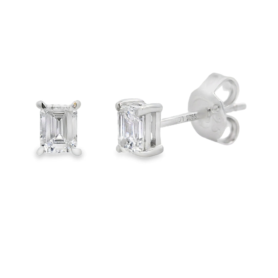 .50ct Lab Grown Diamond Stud Earrings Sterling Silver