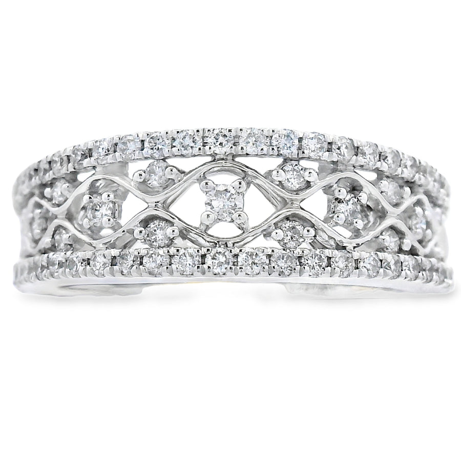 .50ct Diamond Fashion band rings 10KT White Gold