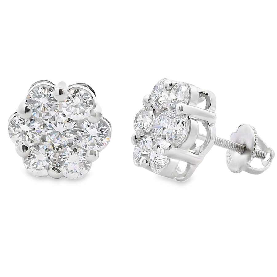 3.09ct Lab Grown Diamond Earrings Sterling Silver