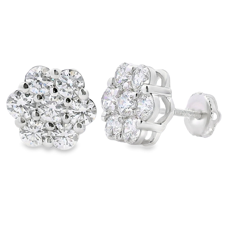2.81ct Lab Grown Diamond Earrings Sterling Silver