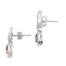 .62ct Garnet Diamond Dangle Earrings 10KT White Gold