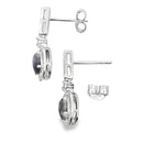 1.06ct Onyx Diamond Dangle Earrings 10KT White Gold