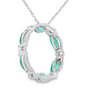 Emerald Diamond Circle of Love Pendant 10KT White Gold