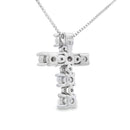 Opal Diamond Cross Religious Pendant 10KT White Gold
