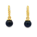 Pearl Hoop Earrings 14KT Yellow Gold