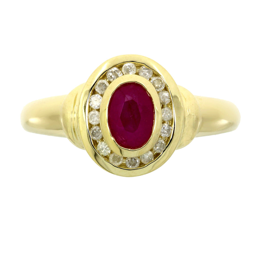 .70ct Ruby Diamond Ring 10KT Yellow Gold