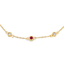 .25ct Ruby Diamond Bracelet 14KT Yellow Gold