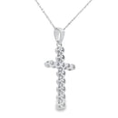 .12ct Diamond Cross Religious Pendant 14KT White Gold