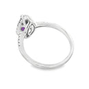 .98ct Amethyst Diamond Ring 14KT White Gold
