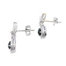 .55ct Onyx Diamond Dangle Earrings 10KT White Gold