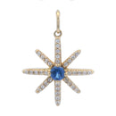 Genuine Created Sapphire Star Pnd 10KT Yellow Gold