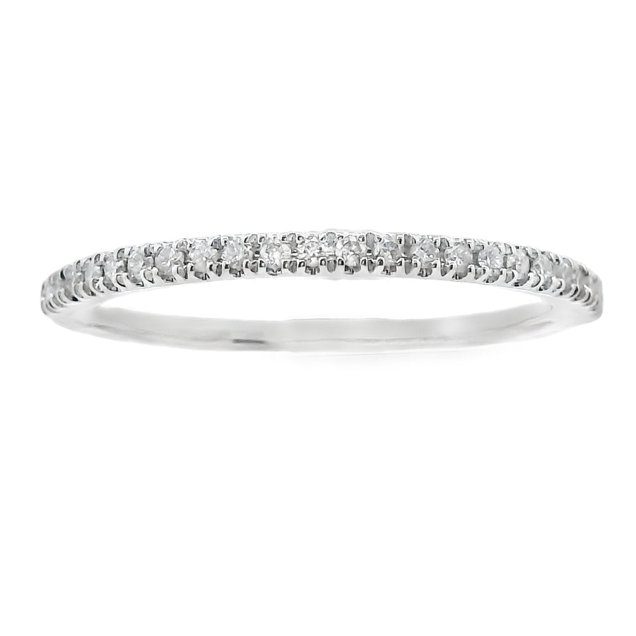 Genuine .13ct Diamond Wedding Band Ring 10KT White Gold