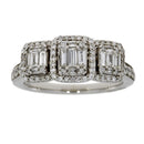 1.00ct Diamond 3 Stone Ring 14KT White Gold