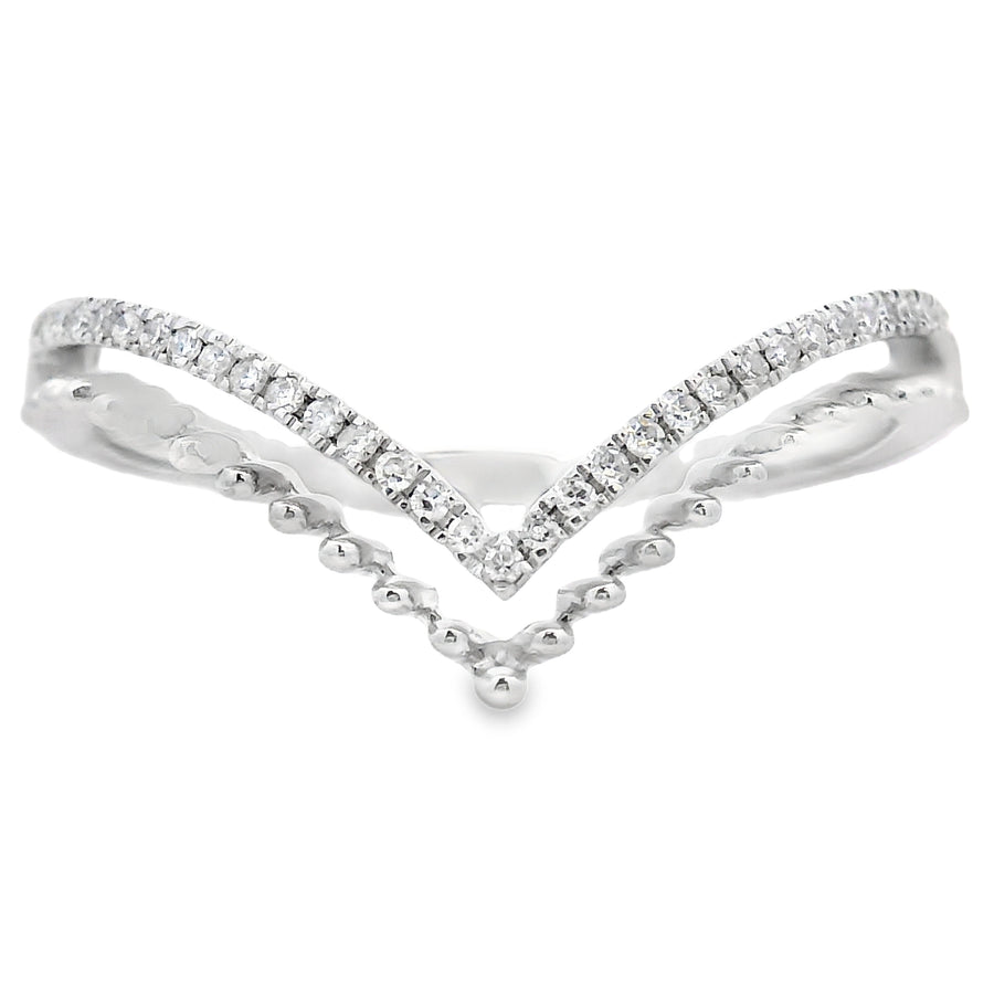 .09ct Diamond Fashion band rings 10KT White Gold