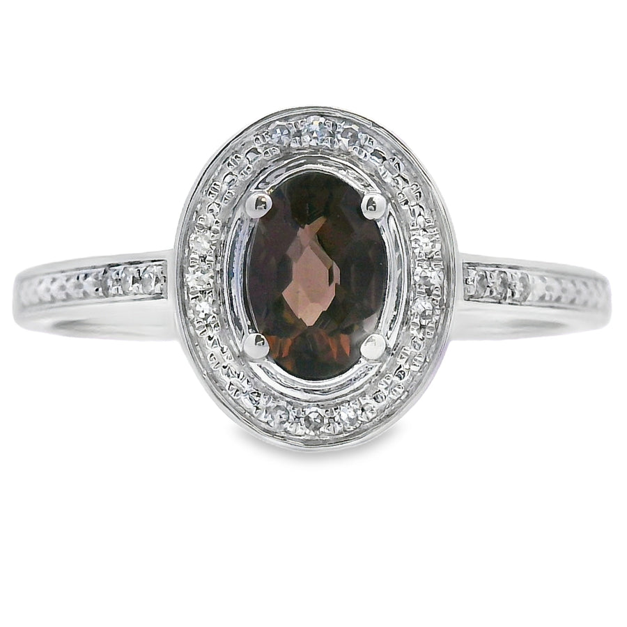 .42ct Quartz Diamond Ring 10KT White Gold