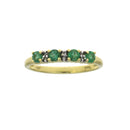 Emerald Diamond Fashion band rings 10KT Yellow Gold