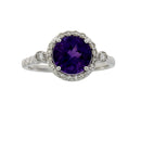 2.07ct Amethyst Diamond Ring 14KT White Gold