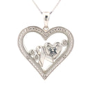 .02ct Diamond Heart Love Pendant Sterling Silver