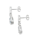 Aquamarine Diamond Dangle Earrings 10KT White Gold