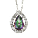 Treated Topaz Diamond Fashion Pendants 14KT White Gold