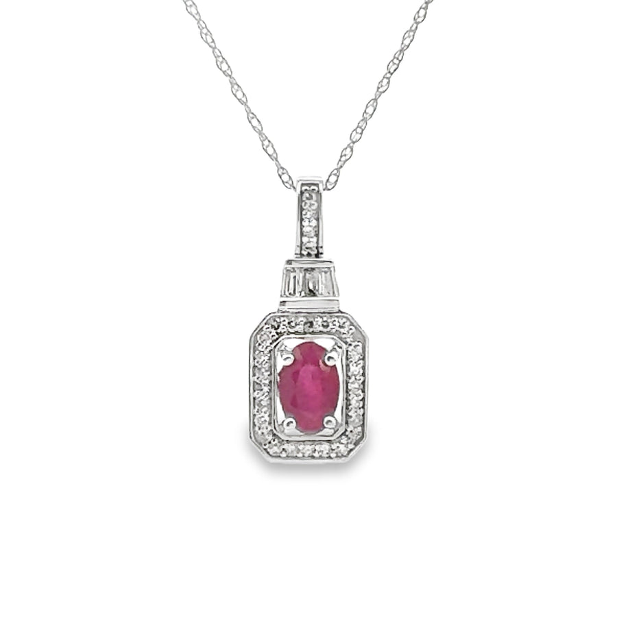 .72ct Ruby Diamond Fashion Pendants 14KT White Gold