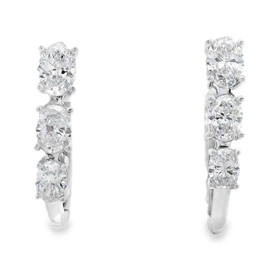 1.50ct Lab Grown Diamond Hoop Earrings 14KT White Gold