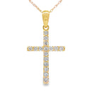 .30ct Diamond Cross Religious Pendant 14KT Yellow Gold