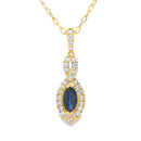 Sapphire Diamond Fashion Pendants 10KT Yellow Gold