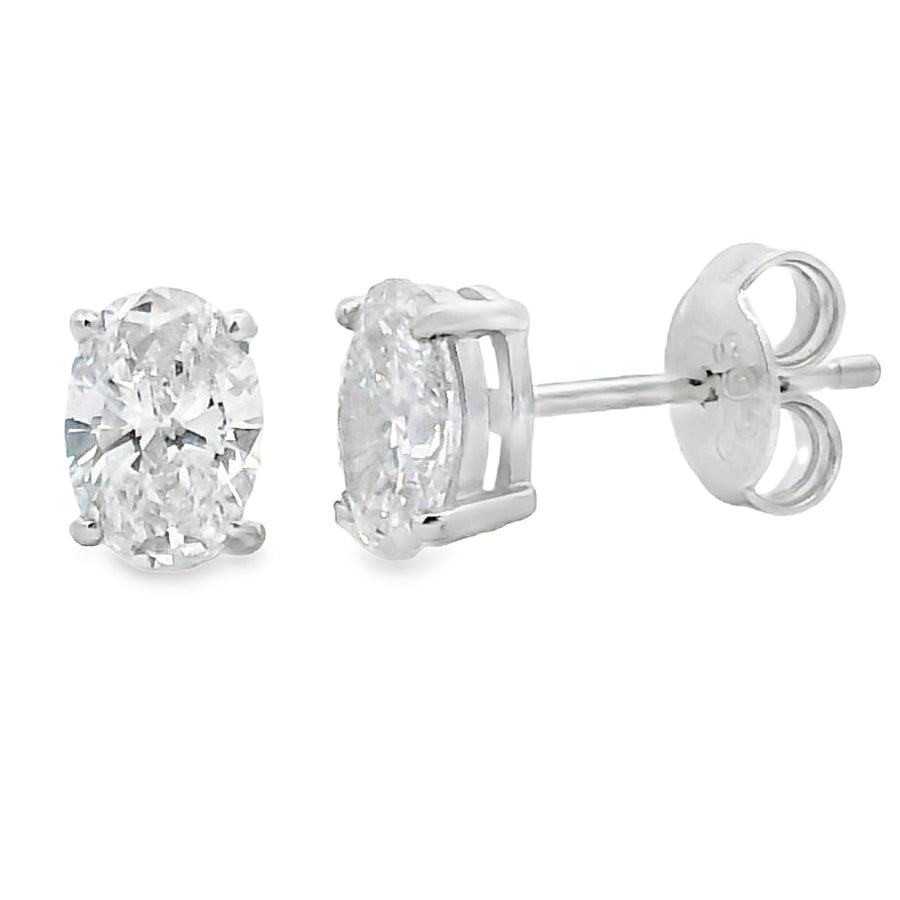 1.00ct Lab Grown Diamond Stud Earrings Sterling Silver