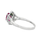 1.26ct Ruby Diamond Ring 14KT White Gold