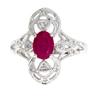 1.05ct Ruby Diamond Ring 10KT White Gold