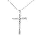 .10ct Diamond Cross Religious Pendant 14KT White Gold