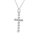 .09ct Diamond Cross Religious Pendant 14KT White Gold