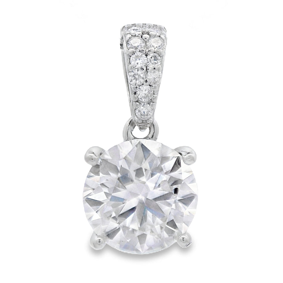 2.00ct Moissanite Pendant Sterling Silver