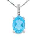 Blue Topaz Diamond Fashion Pendants 10KT White Gold