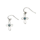 .27ct Sapphire Cross Earrings 10KT White Gold