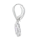 Rose Quartz Diamond Dangle Earrings 10KT White Gold
