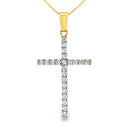 .21ct Diamond Cross Religious Pendant 14KT Yellow Gold