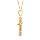 .13ct Diamond Cross Religious Pendant 14KT Yellow Gold
