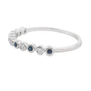 Sapphire Diamond stackable band set 14KT White Gold