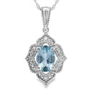 Aquamarine Diamond Fashion Pendants 10KT White Gold