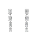Lab Grown Diamond Dangle Earrings 14KT White Gold