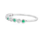 Emerald Diamond stackable band set 14KT White Gold